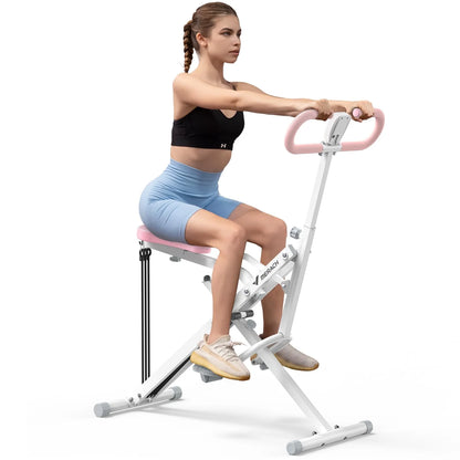 Squat Assist Trainer Foldable Squat Rider Machine for Glutes and Quads with 3 Tension Bands